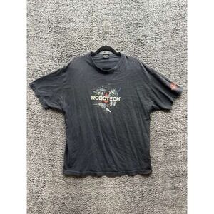 Vintage 90s ODM Robotech‎ Graphic Cotton Short Sleeve T-Shirt Black Mens Size XL